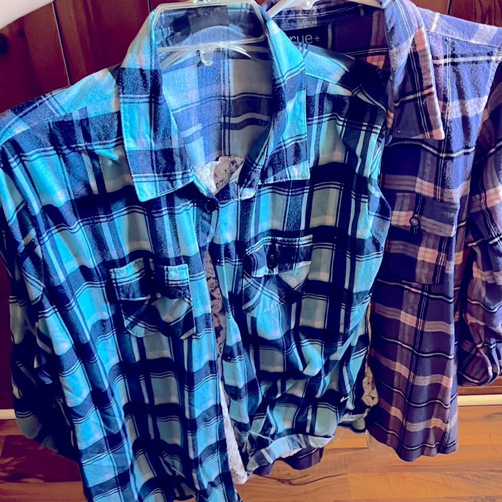 2 soft button up shirts.